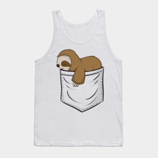 Cute Sleeping Kawaii Baby Sloth In Your Pocket Tank Top